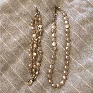 Matching pearl back lace and bracelet